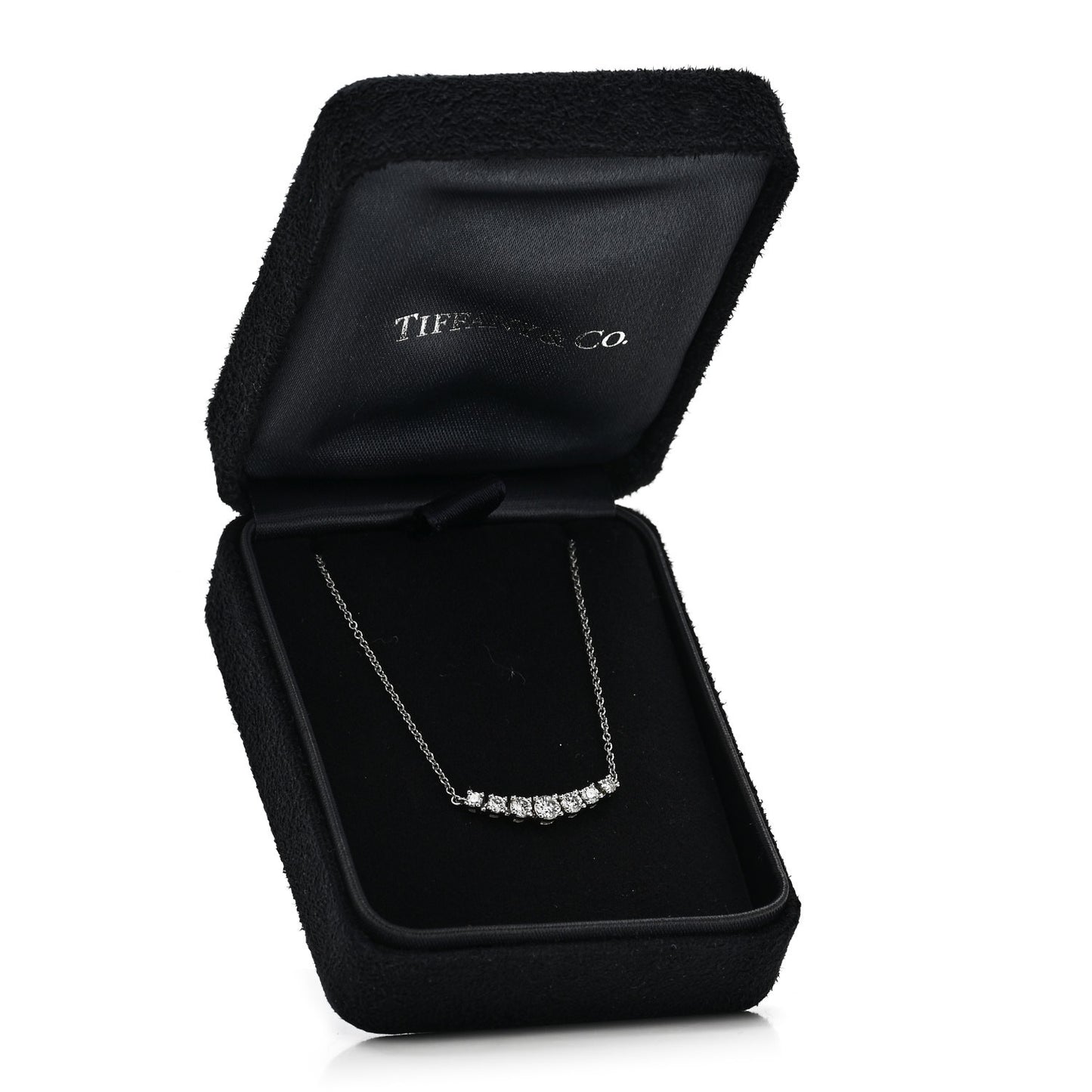 Platinum Diamond .36ctw Graduated Pendant Necklace