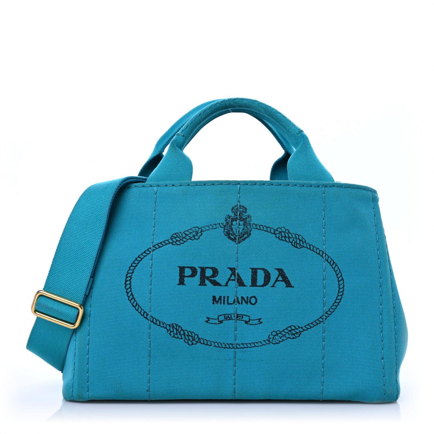 Prada Canapa Small Logo Tote Pavone 1 of 28