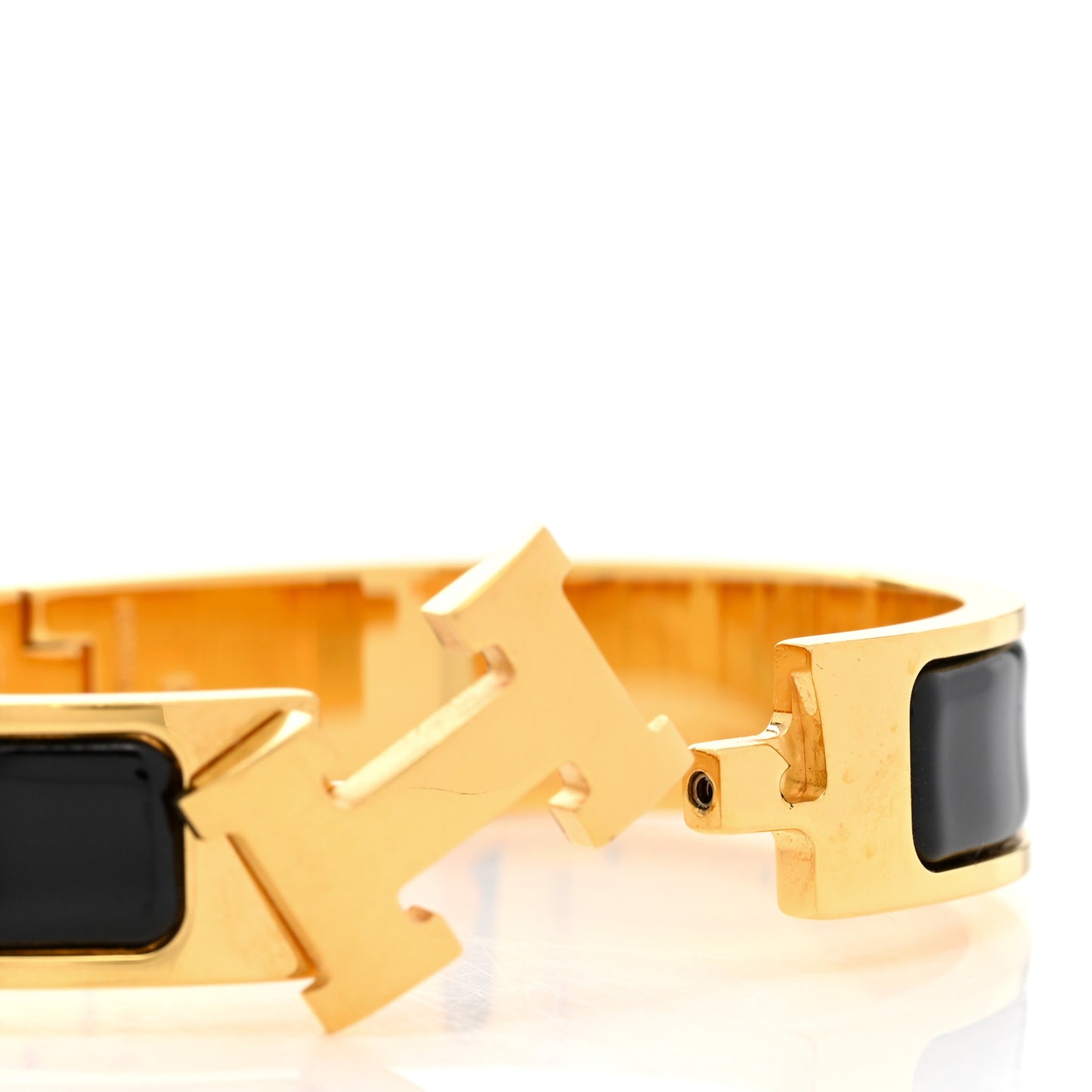 Enamel Narrow Clic Clac H Bracelet PM Black