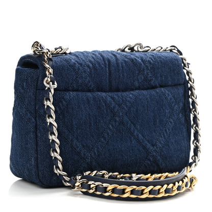 Chanel Denim Quilted Medium Chanel 19 Flap Blue 3 of 10