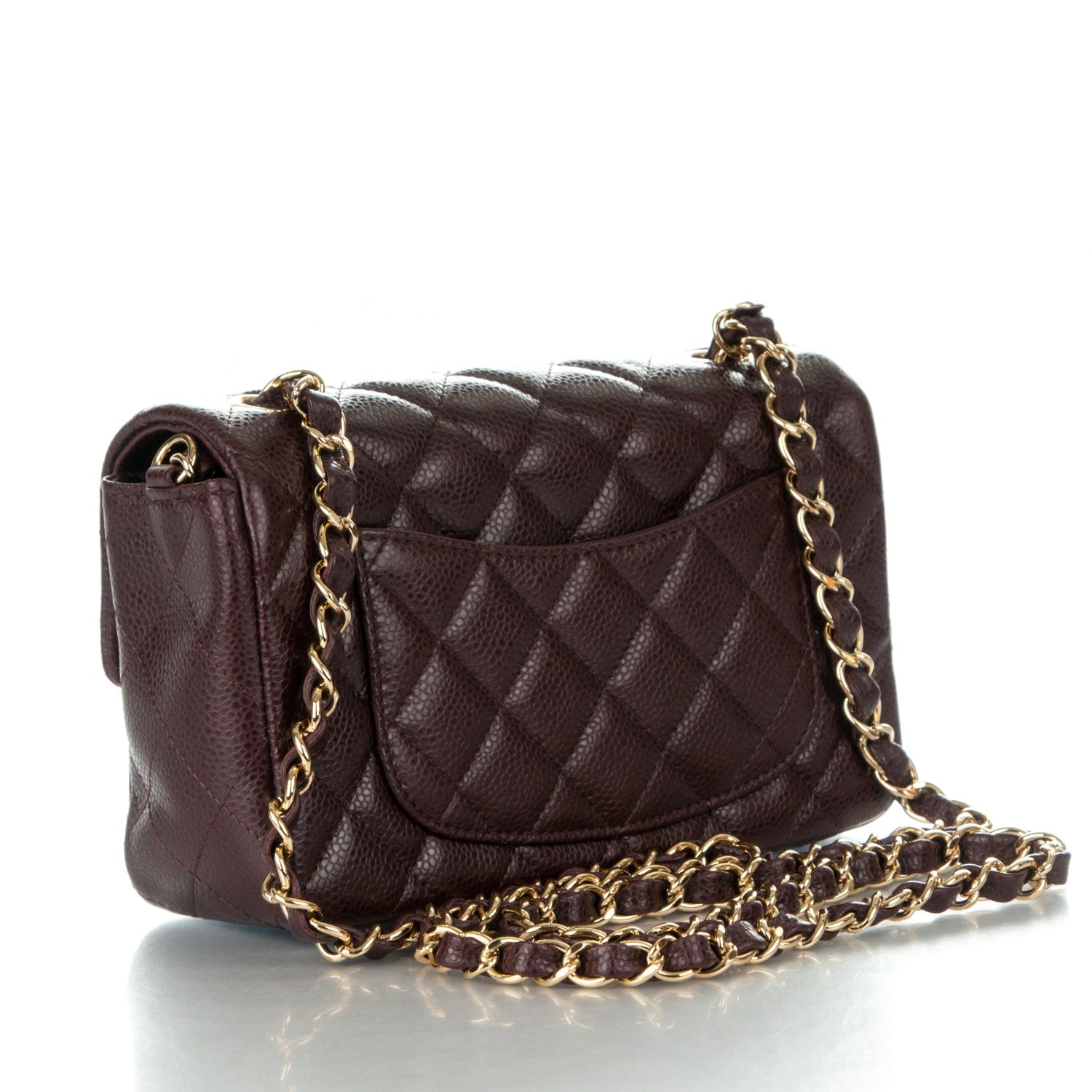 Chanel Caviar Quilted Mini Rectangular Flap Burgundy 3 of 8
