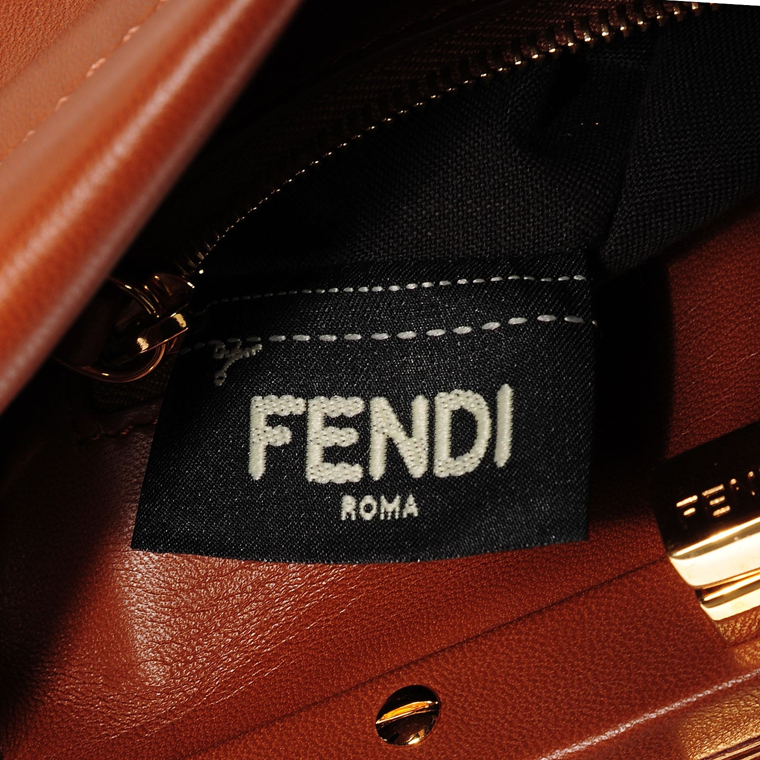 Fendi Nappa Mini Peekaboo Iconic Satchel Corteccia 9 of 10