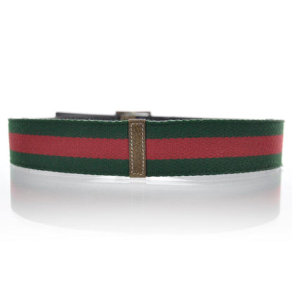 Gucci Leather Web Belt 85 34 2 of 5