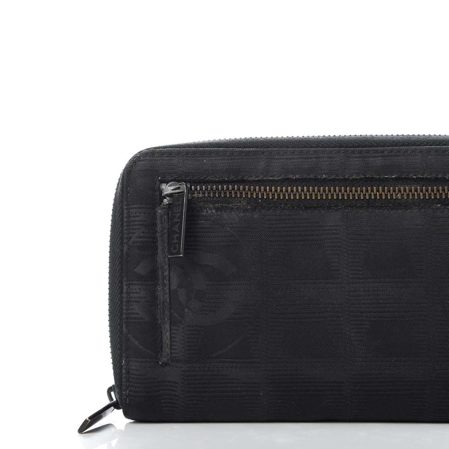 Nylon Travel Zip Around Wallet Black