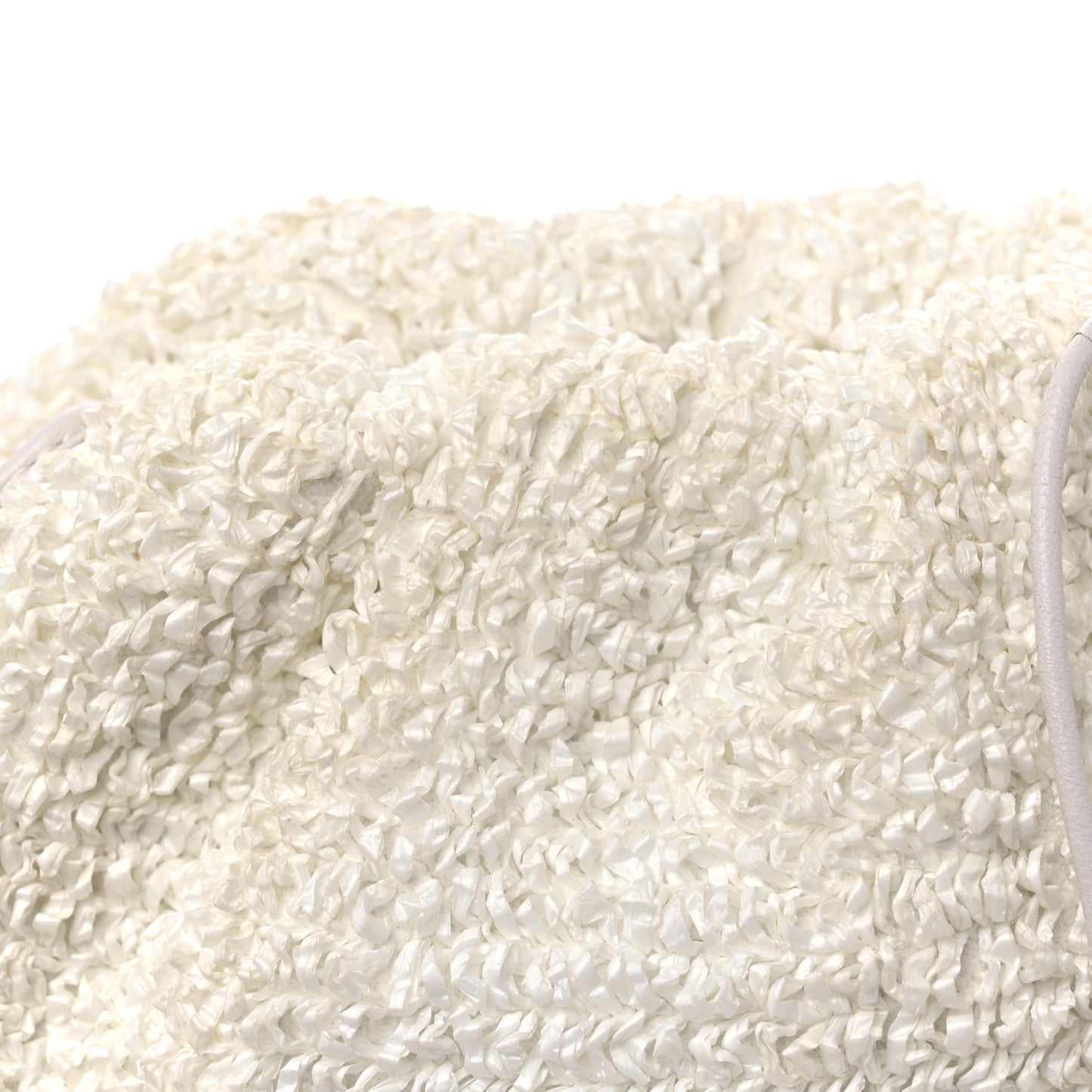 Bouclé Curly Raffia The Mini Pouch White Chalk