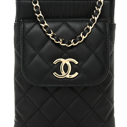 Chanel Lambskin Quilted CC Phone Holder Black 9 of 12