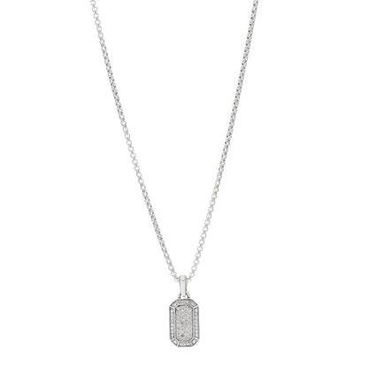 David Yurman Sterling Silver Diamond Streamline Amulet Pendant Necklace 1 of 4