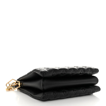 Louis Vuitton Lambskin Embossed Monogram Coussin PM Black 4 of 11
