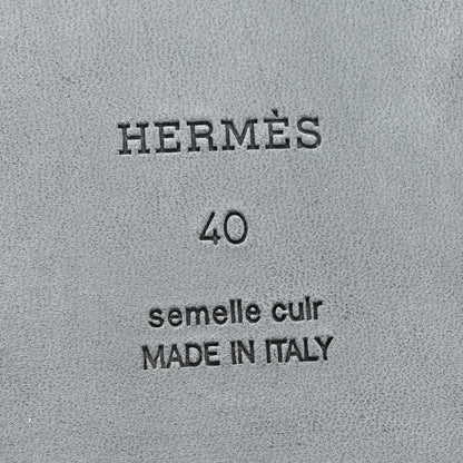 Hermes Box Calfskin Oran Sandals 40 Black 15 of 20
