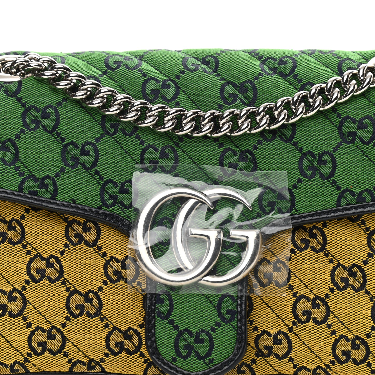 Monogram Multicolor Matelasse Diagonal Small GG Marmont Shoulder Bag Green Blue Yellow Light Blue Pink