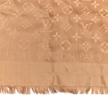 Louis Vuitton Silk Wool Monogram Shawl Caramel 2 of 4