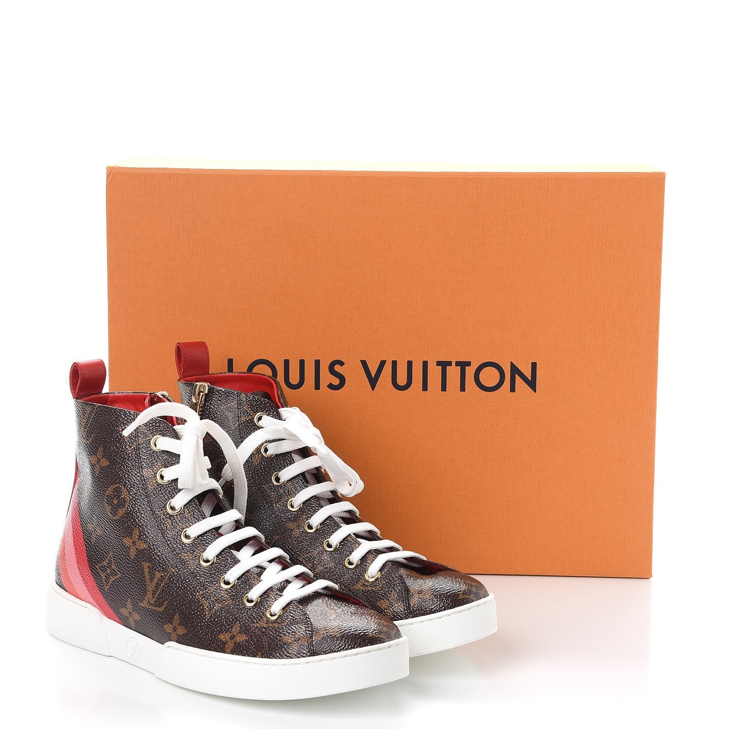 Calfskin Patent Monogram Stellar Sneaker Boots 36.5 Rouge