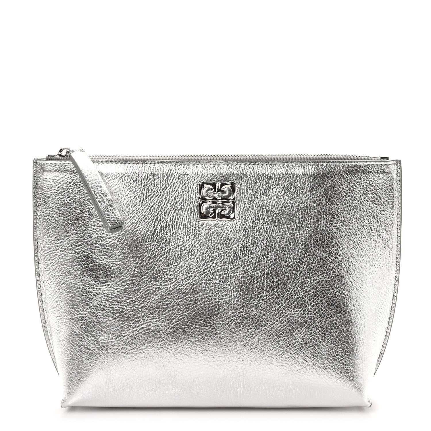 Givenchy Metallic Calfskin 4G Liquid Pouch Silver 1 of 8