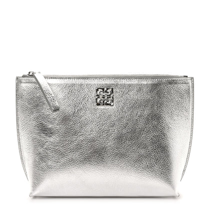 Givenchy Metallic Calfskin 4G Liquid Pouch Silver 1 of 8