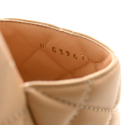 Chanel Lambskin Quilted CC Mules Wedge Sandals 38 Beige 8 of 8