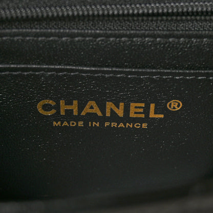 Chanel Lambskin Quilted Mini Top Handle Rectangular Flap Black 7 of 13