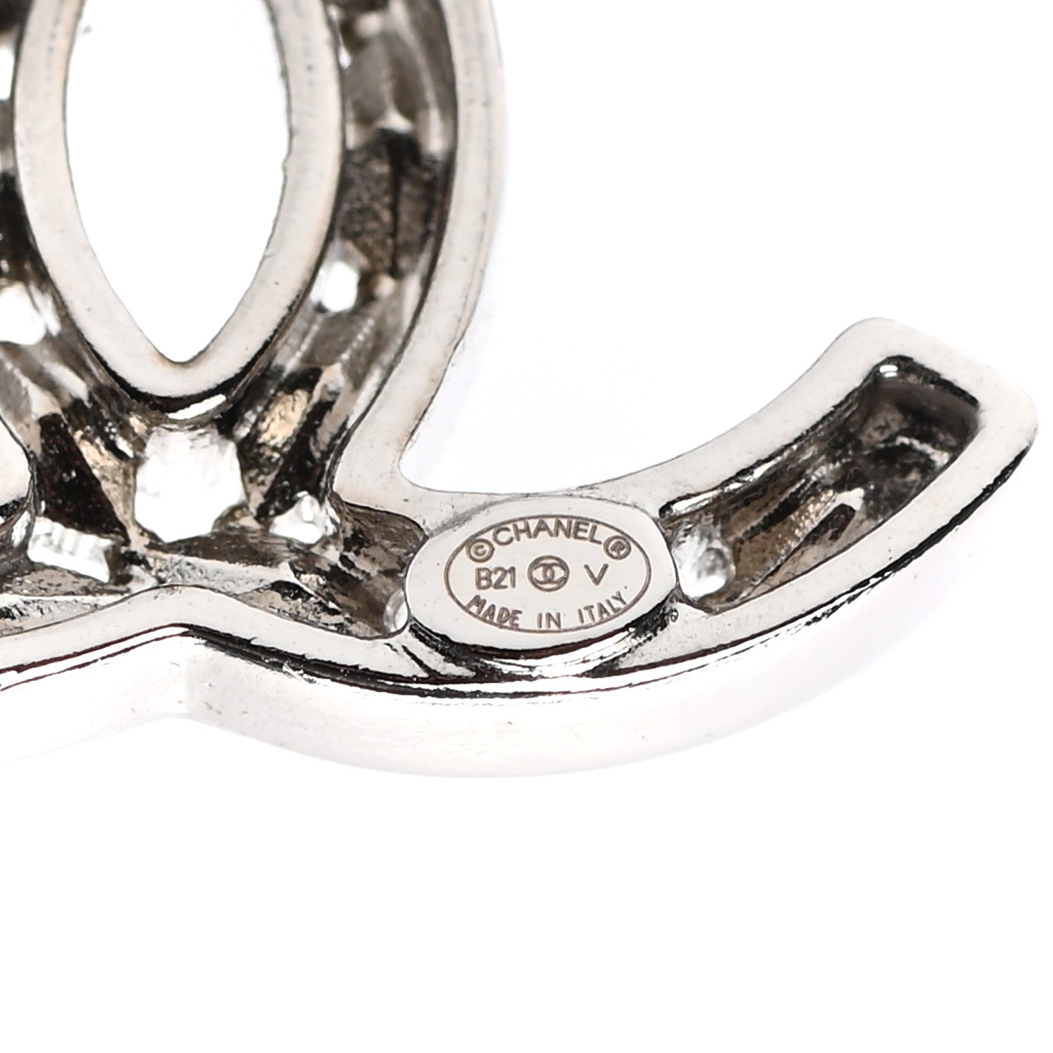 Chanel Crystal CC Starfall Earrings Silver 4 of 4