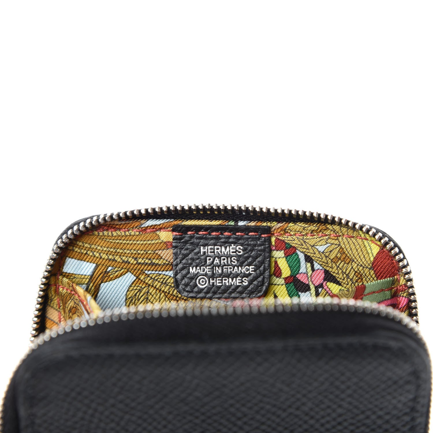 Hermes Epsom Silk'in Coin Purse Black Bleu Brume 6 of 7