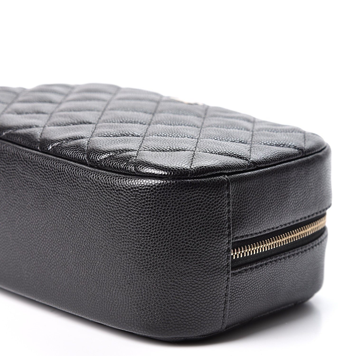Chanel Caviar Quilted Curvy Pouch Cosmetic Case Black 7 of 7