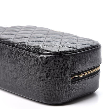 Chanel Caviar Quilted Curvy Pouch Cosmetic Case Black 7 of 7