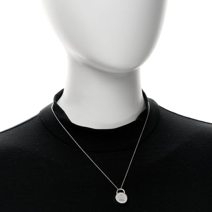 Tiffany Sterling Silver 1837 Round Lock Charm Pendant Necklace 2 of 5