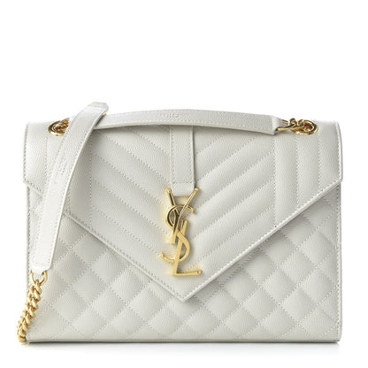 Saint Laurent Grain De Poudre Textured Mixed Matelasse Medium Triquilt Monogram Satchel Porcellana 1 of 10