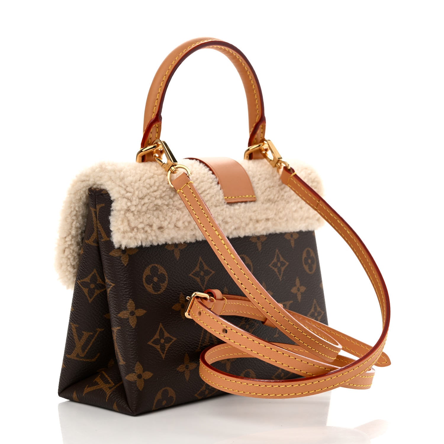 Louis Vuitton Monogram Shearling Cozygram Locky BB 3 of 9