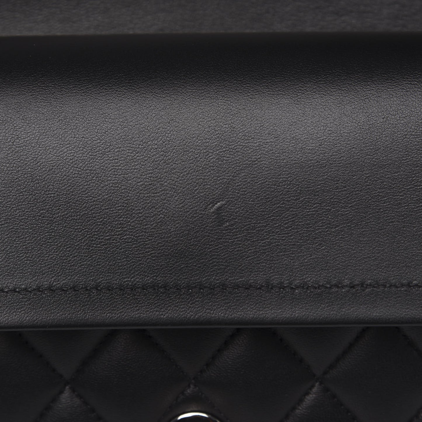 Lambskin Quilted Medium Double Flap Black