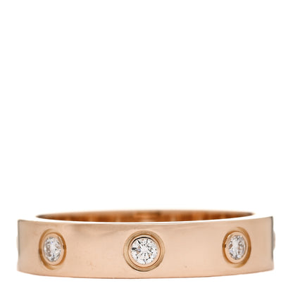 Cartier 18K Pink Gold 8 Diamond 4mm LOVE Wedding Band Ring 50 5.25 3 of 4