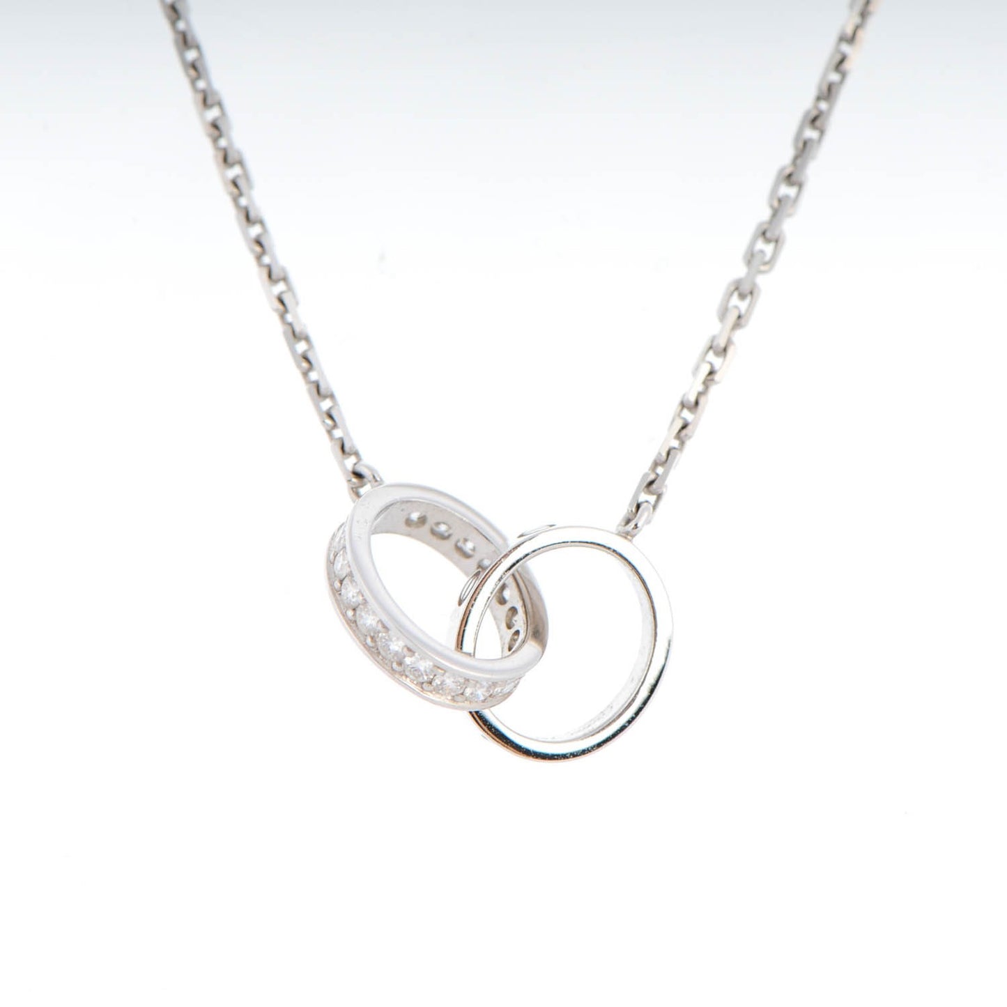 18K White Gold Diamond Interlocking LOVE Necklace