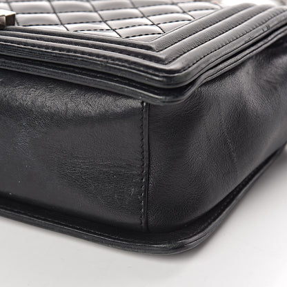 Chanel Glazed Calfskin Quilted Medium Boy Flap Black 17 of 24