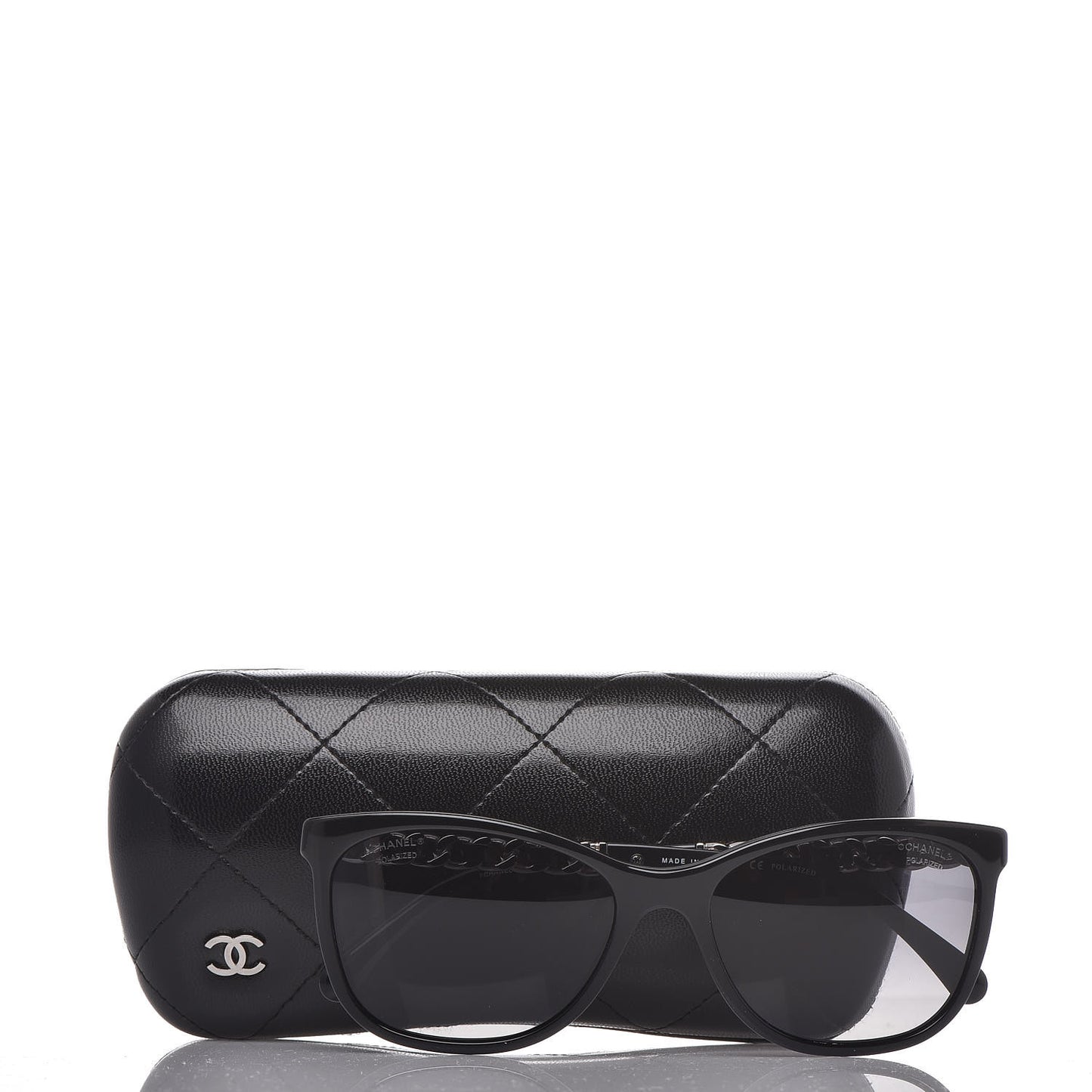 Cat Eye Chain Polarized Sunglasses 5260-Q Black