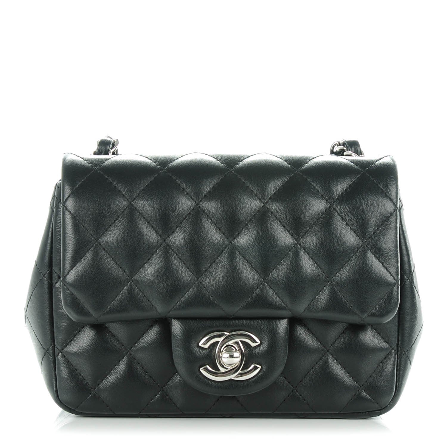 Chanel Lambskin Quilted Mini Square Flap Black 1 of 7