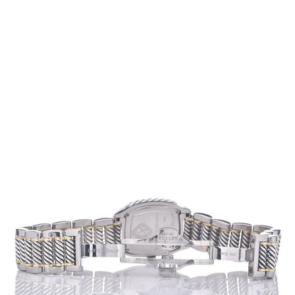 David Yurman Stainless Steel Sterling Silver 18K Yellow Gold Diamond Mother of Pearl 25mm Thoroughbred Quartz Watch 6 of 6