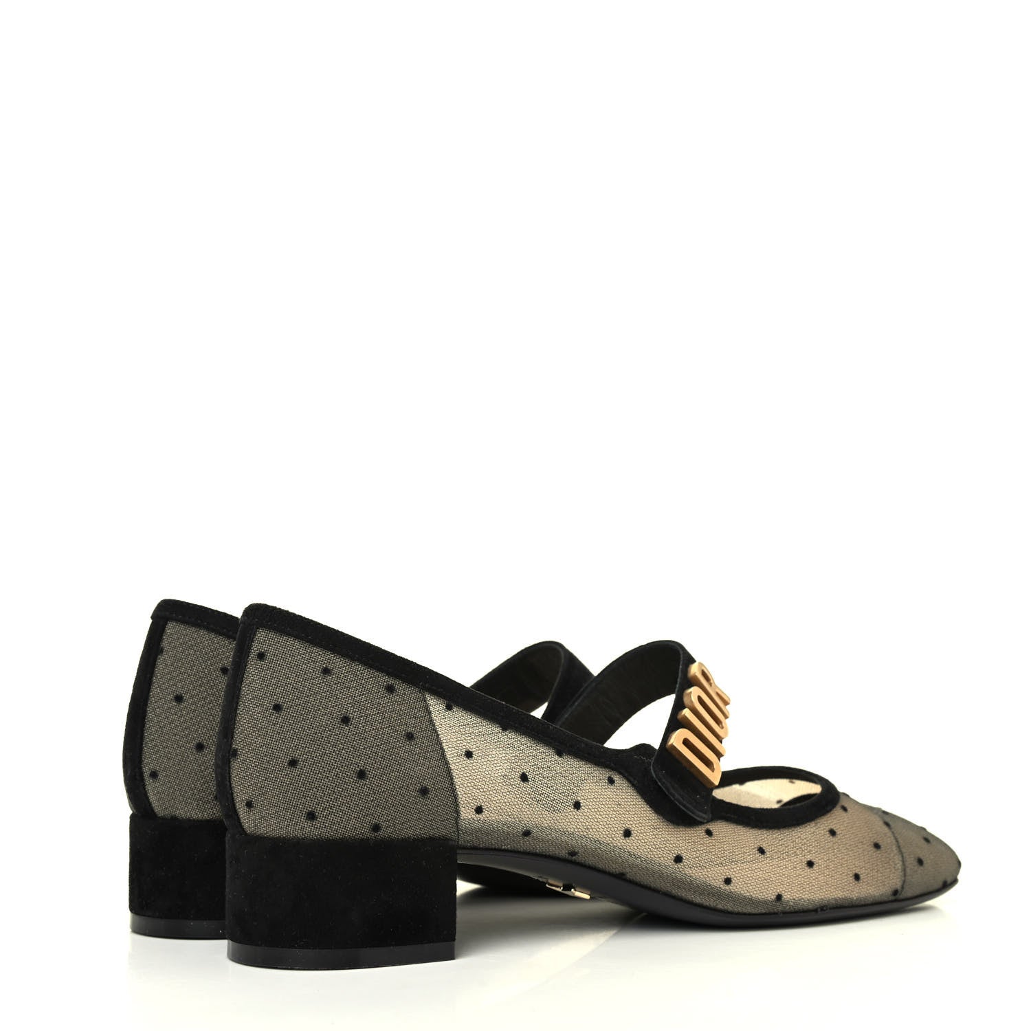 Christian Dior Mesh Plumetis Suede Baby-D Ballet Pumps 39.5 Black 3 of 4