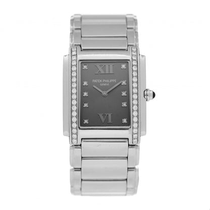 Patek Philippe Stainless Steel Diamond 25mm Twenty-4 Quartz Watch Eternal Gray 4910/010 1 of 5