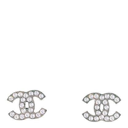 Chanel Crystal CC Earrings Silver 1 of 5
