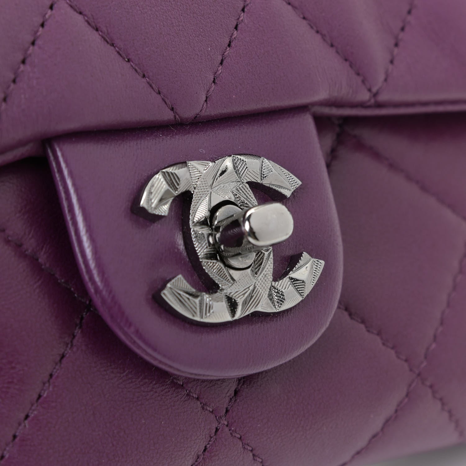 Chanel Lambskin Quilted Mini Mineral Nights Flap Crossbody Bag Purple 11 of 12