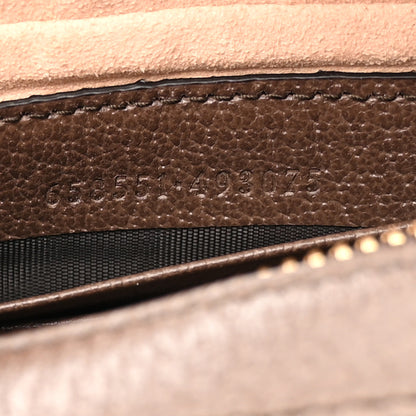 Gucci GG Supreme Monogram Textured Calfskin Web Mini Ophidia Half Moon Hobo Beige Ebony New Acero 7 of 10