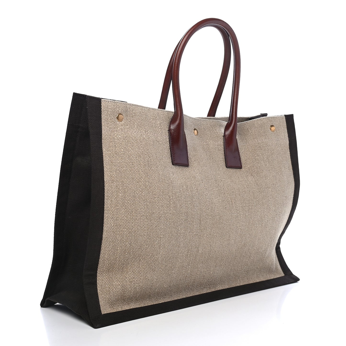 Linen Calfskin Rive Gauche Tote Natural