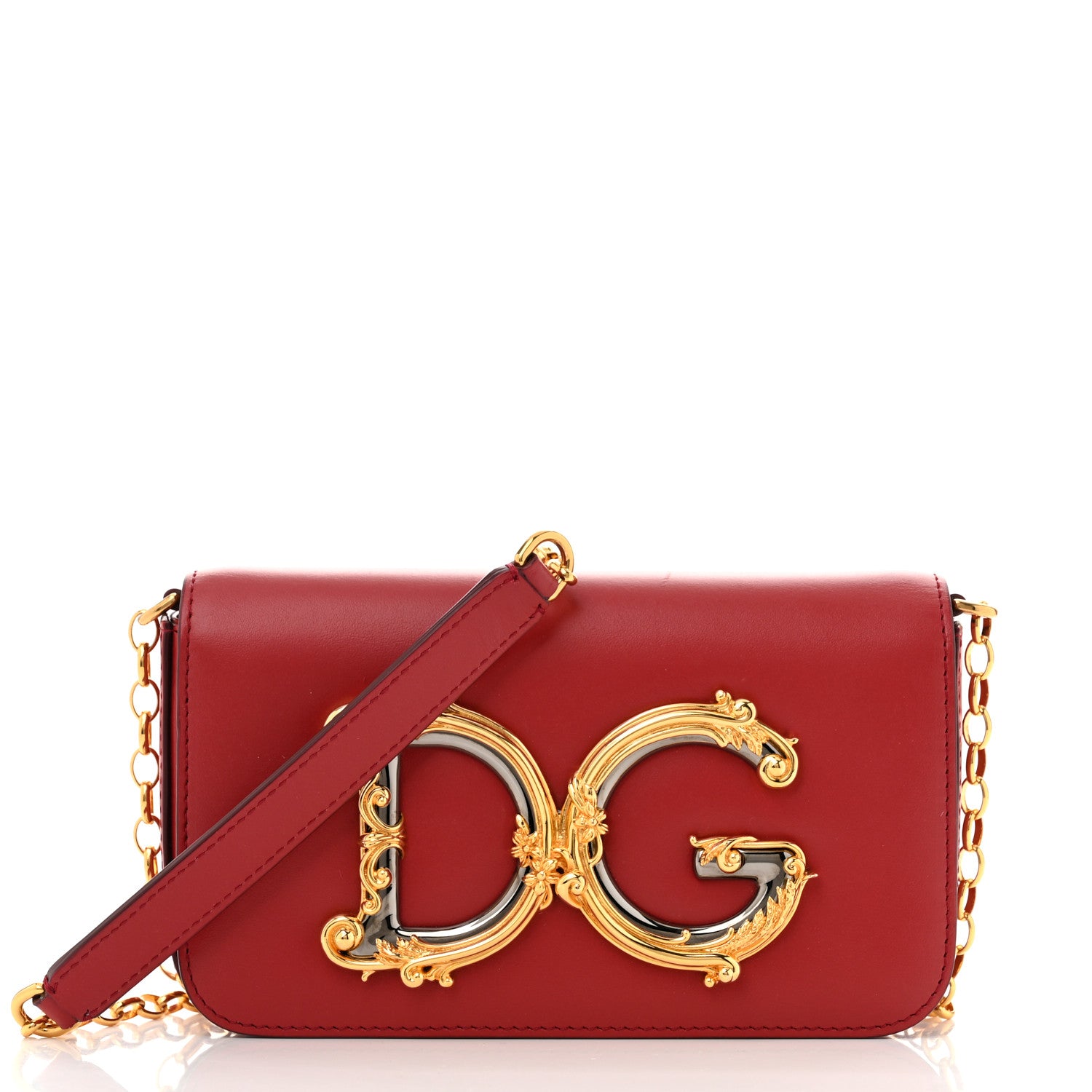 Dolce & Gabbana Nappa Mini DG Girls Shoulder Bag Red 1 of 11