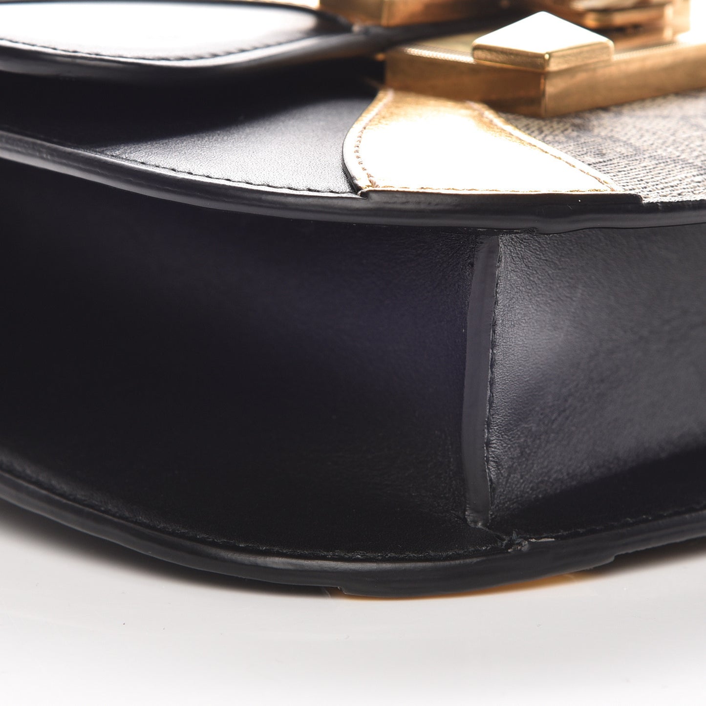 GG Supreme Monogram Small Osiride Shoulder Bag Black Gold