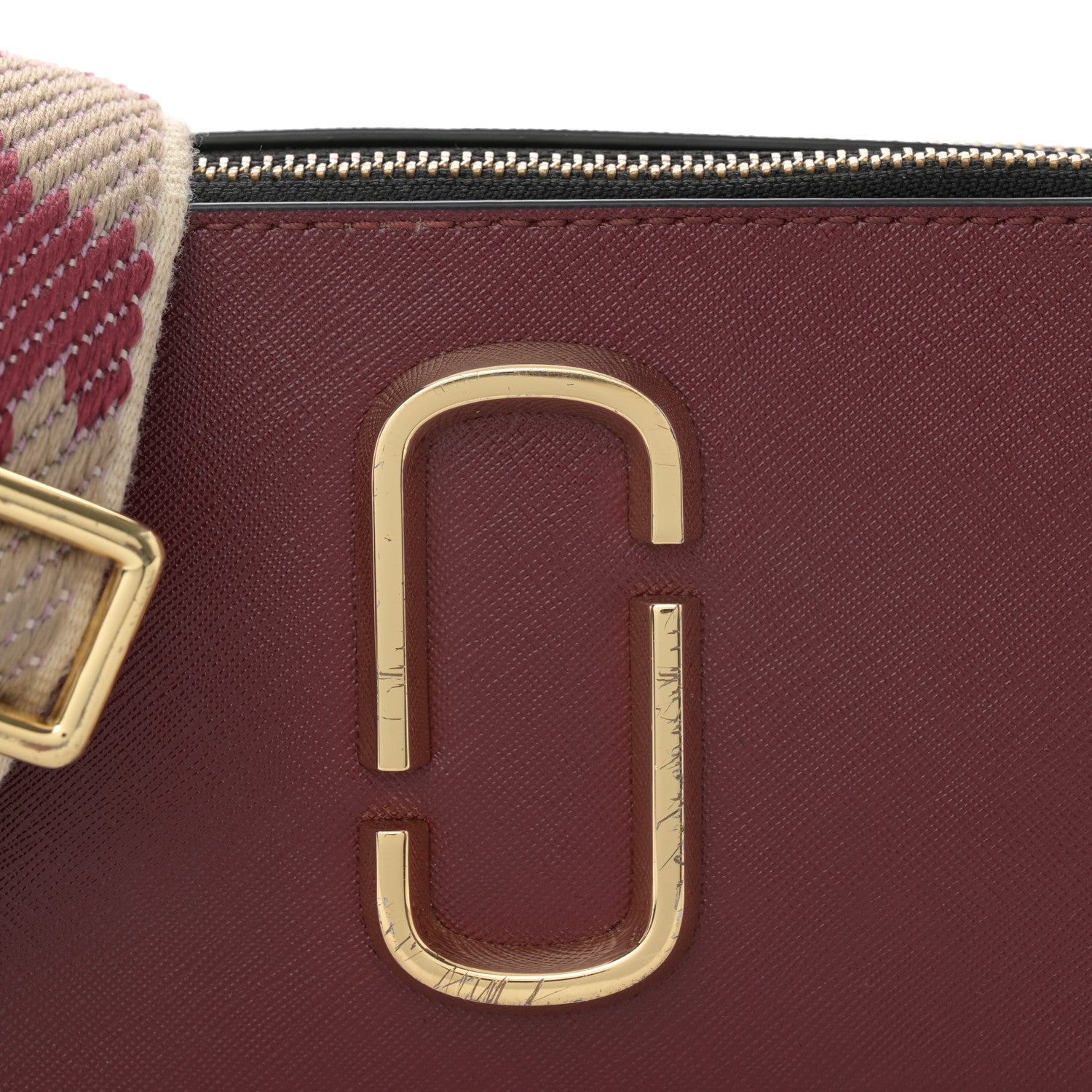 Marc Jacobs Saffiano Small Snapshot Camera Bag Burgundy Pink 7 of 10