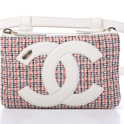 Chanel Tweed CC Mania Waist Belt Bag Black Red White 10 of 10