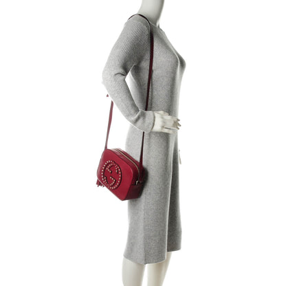 Gucci Pebbled Calfskin Studded Small Soho Disco Bag Soft Burgundy 2 of 7