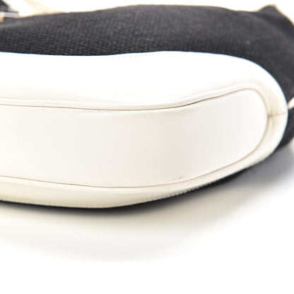 Gucci Canvas Calfskin Jackie O Hobo White Navy 10 of 15