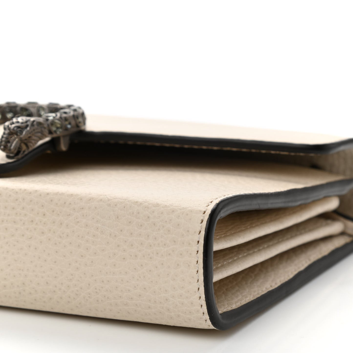 Dollar Calfskin Mini Dionysus Chain Wallet Mystic White