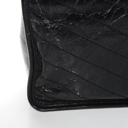 Saint Laurent Crinkled Calfskin Matelasse Monogram Large Niki Chain Satchel Black 18 of 20