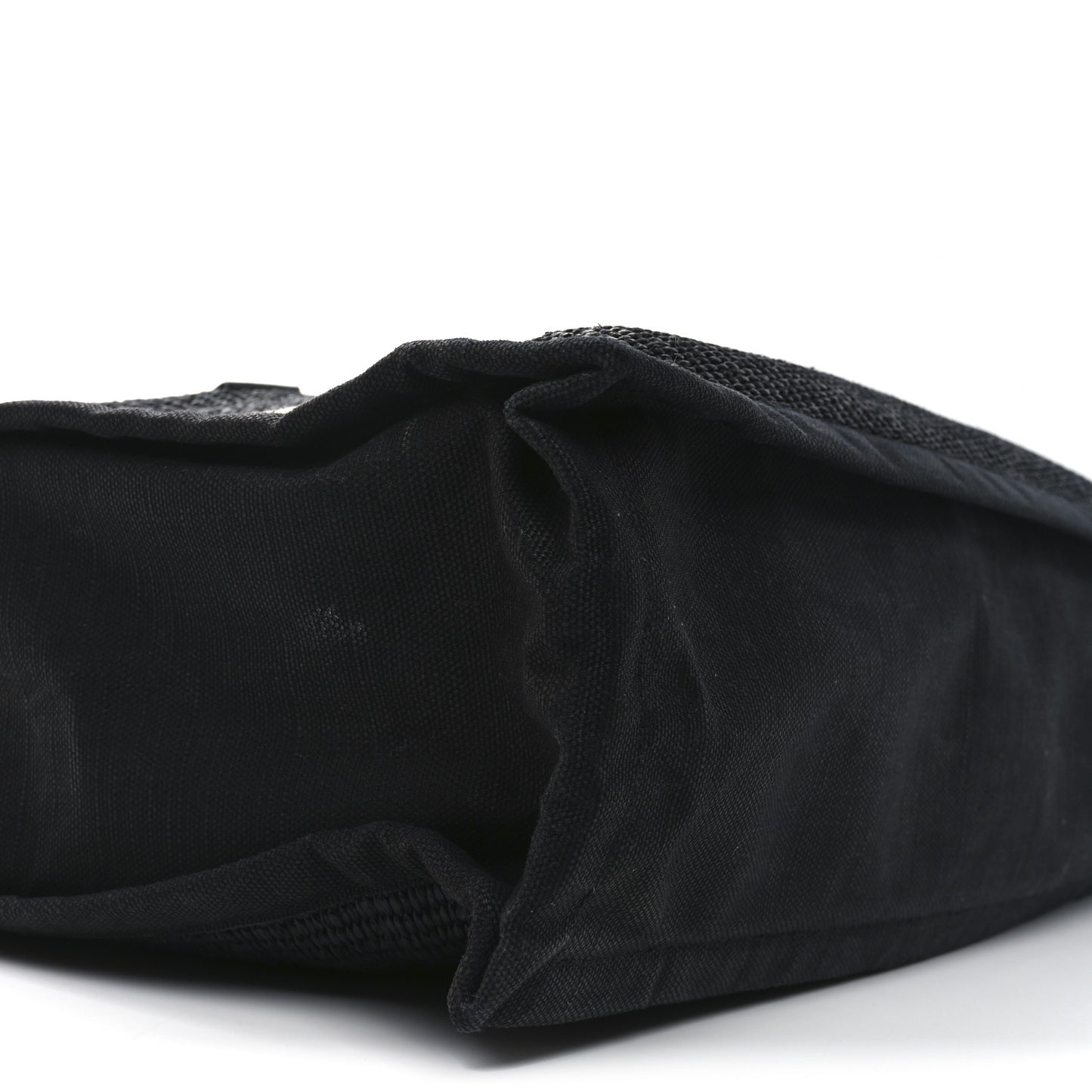Raffia Linen Calfskin Rive Gauche Tote Black