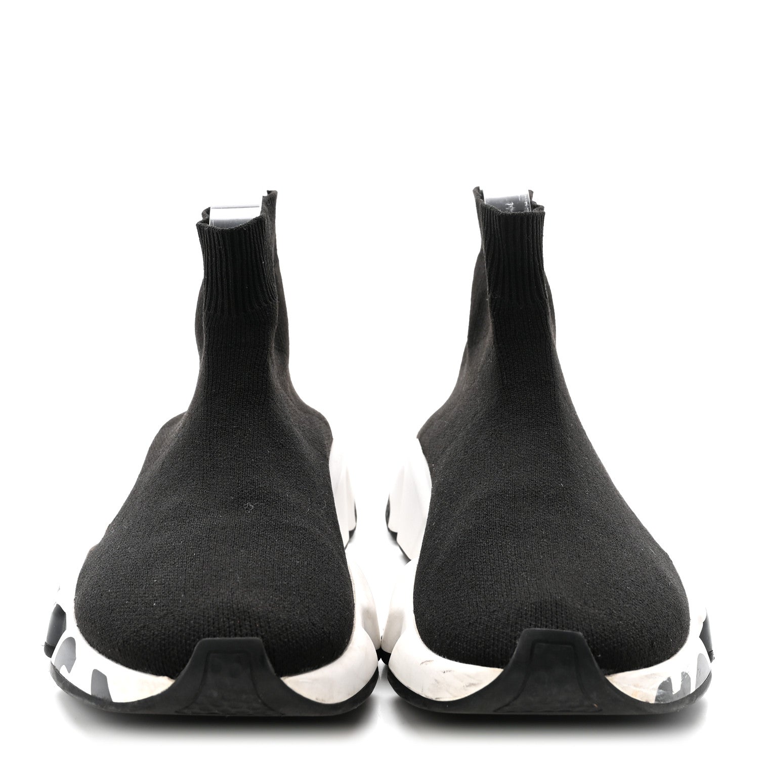 Balenciaga Neoprene Knit Womens Speed Graffiti Sneakers 36 Black White 3 of 9